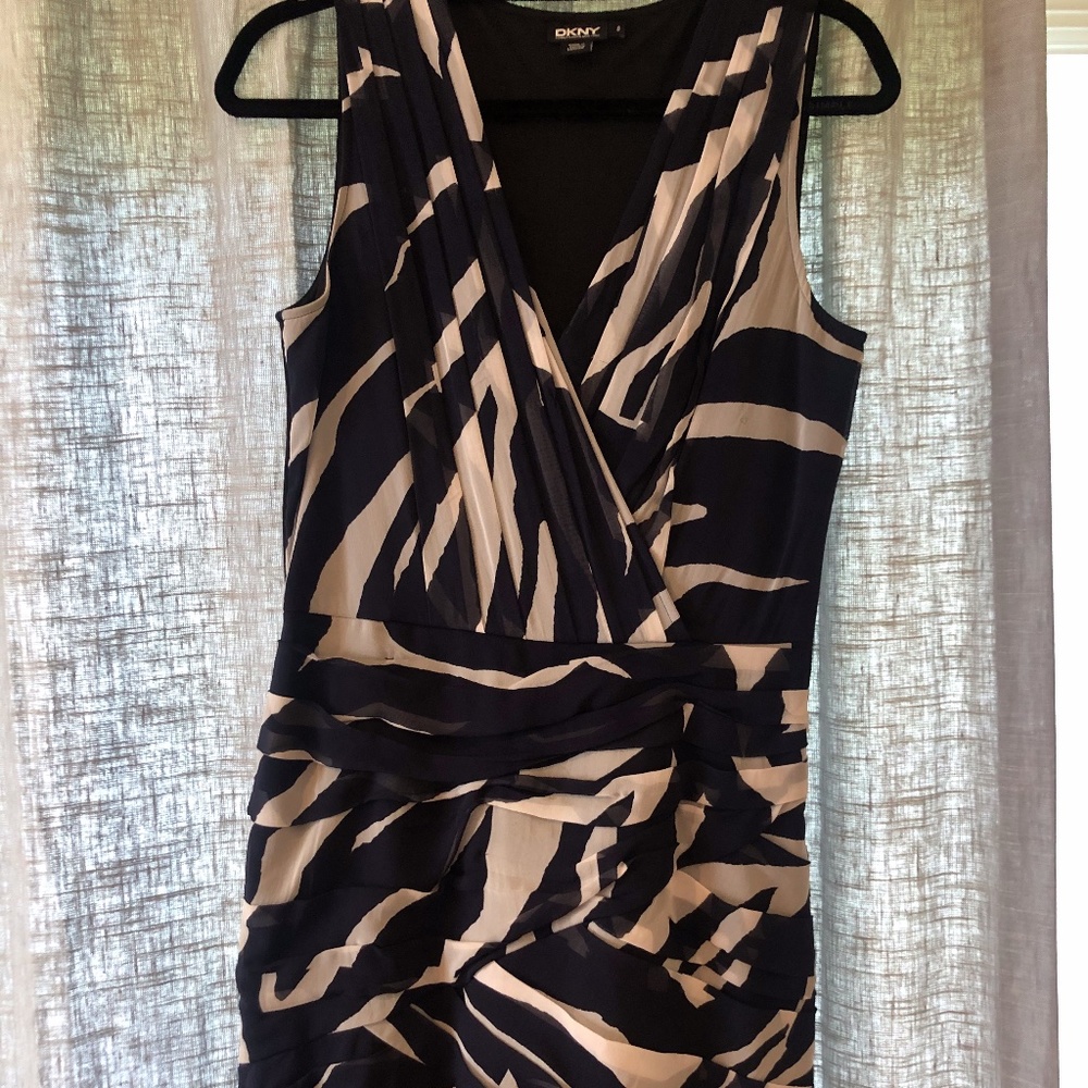 DKNY Black and White Zebra Dress